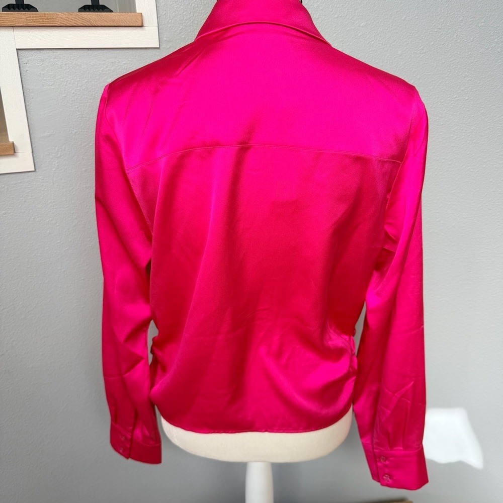 Sanctuary Hot Pink Satin Shirt - Picture 6 of 14